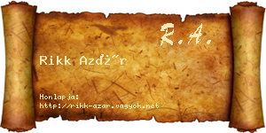 Rikk Azár névjegykártya